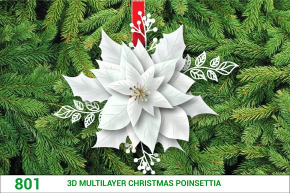 Download Christmas Multilayer Poinsettia SVG 801 - Poinsettia svg Collection