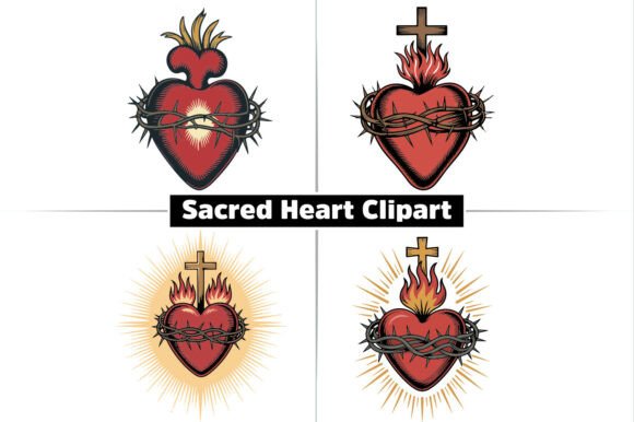 Download Sacred Heart Cristian Clipart PNG Design - Premium Bundle