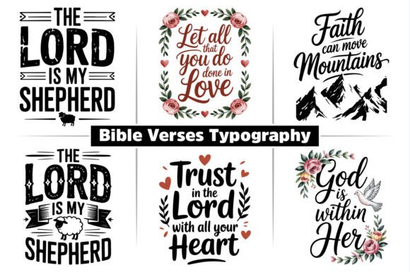 Download Bible Verses Typography Clipart Design - Premium Resources