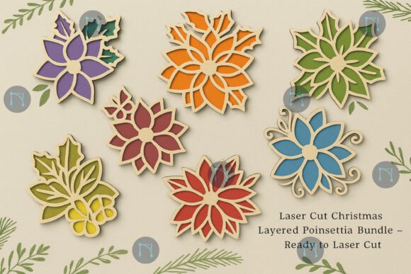 Download Laser Cut Layered Poinsettia SVG Bundle - Poinsettia svg Collection
